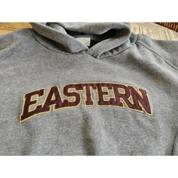 Jansport Gray Hoodie with Brown 'Eastern' Print - Picture 3 of 10